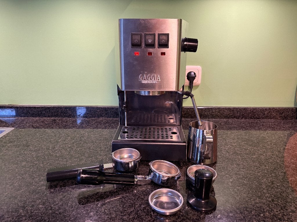 Gaggia New Classic Pro met extra piston, Ophalen, Gebruikt, Espresso apparaat, Gemalen koffie