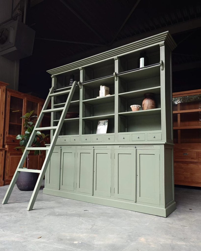 Groene Boekenkast | Winkelkast | Bibliotheekkast #1955, Niet ingevuld, Met deur(en), Niet ingevuld, Ophalen of Verzenden