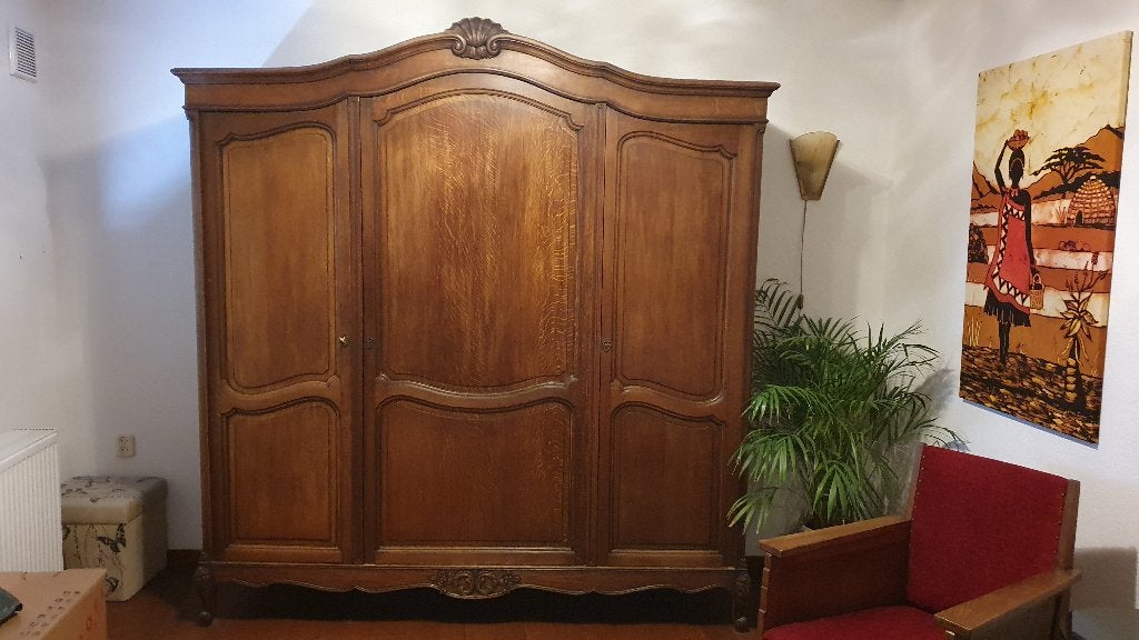 Eikenhouten klerenkast, Ophalen, Gebruikt, Met plank(en), 150 tot 200 cm