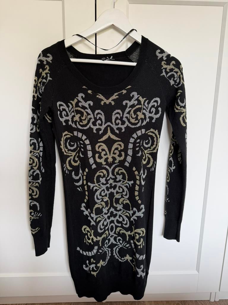 Dept tuniek zwart met goud/zilver glitter maat S, Zwart, Ophalen of Verzenden, Zo goed als nieuw, Maat 36 (S)