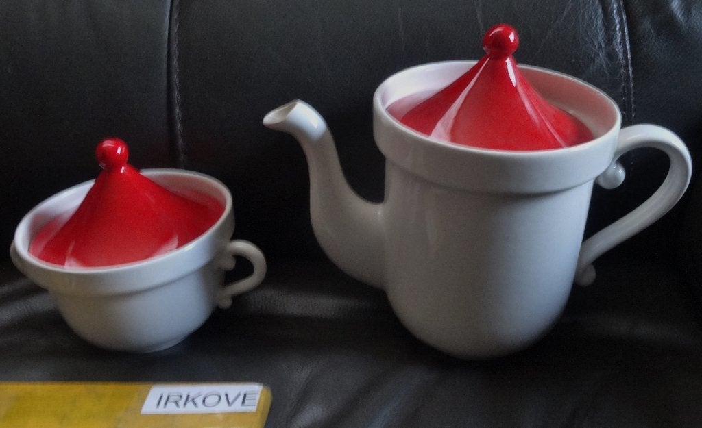 HUIZEN 3 STUKS * THEEPOT EN SUIKERPOT * Vintage Retro *, Huis en Inrichting, Keuken | Servies, Verzenden, Keramiek, Overige typen