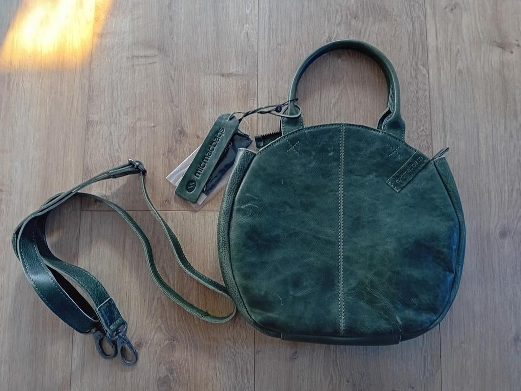 Gloednieuwe groene echt leren Micmacbags tas, Ophalen of Verzenden, Nieuw, Groen, Handtas