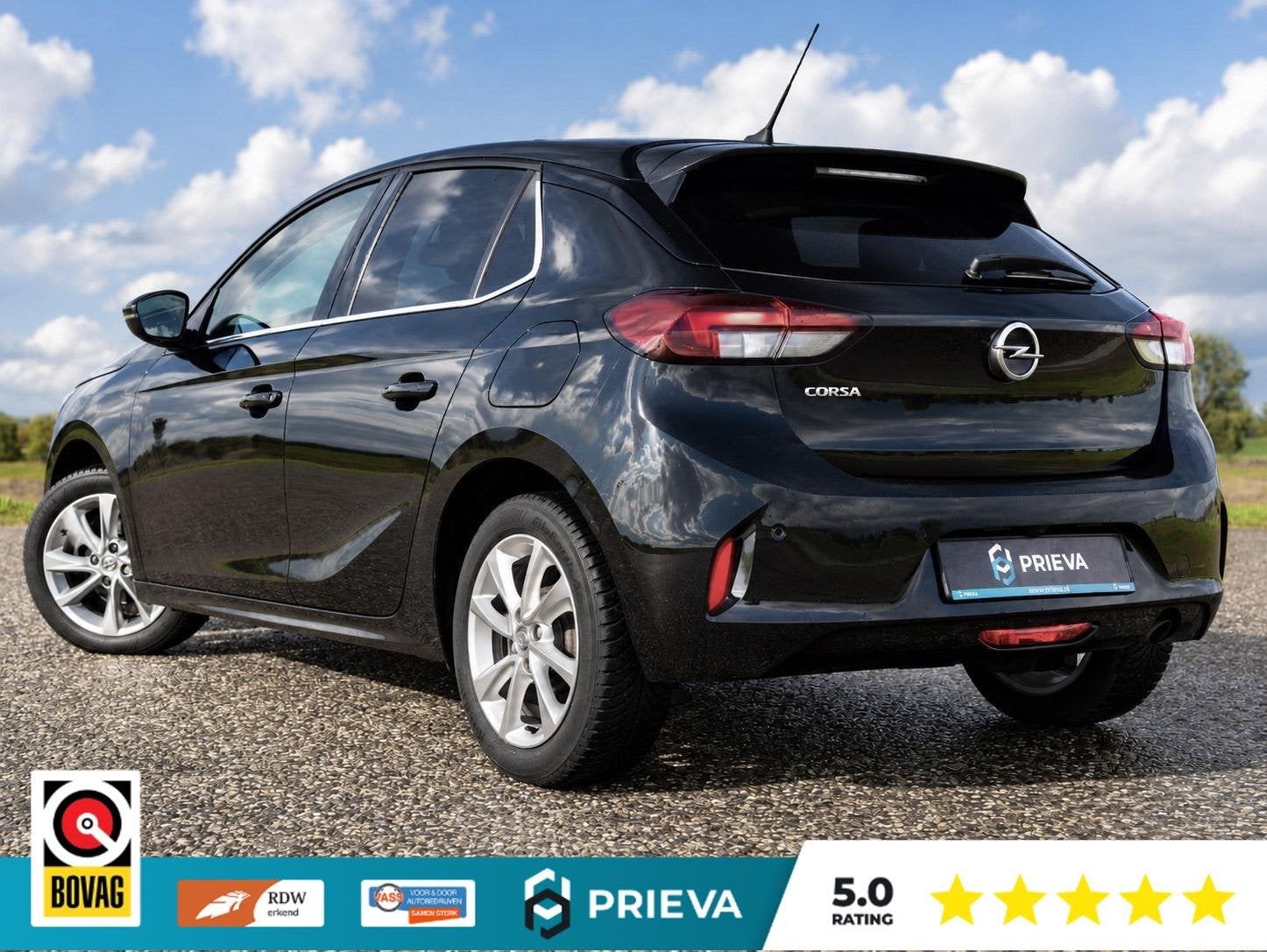 Opel Corsa 1.2 PureTech Sport 75pk | Panoramadak | Camera |, Voorwielaandrijving, Dealer onderhouden, Gebruikt, Zwart