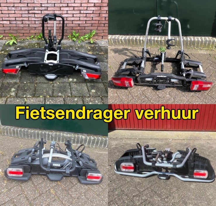 Fietsendrager huren verhuur fietsdrager zorgeloos op pad, Ophalen of Verzenden, Zo goed als nieuw, Trekhaakdrager