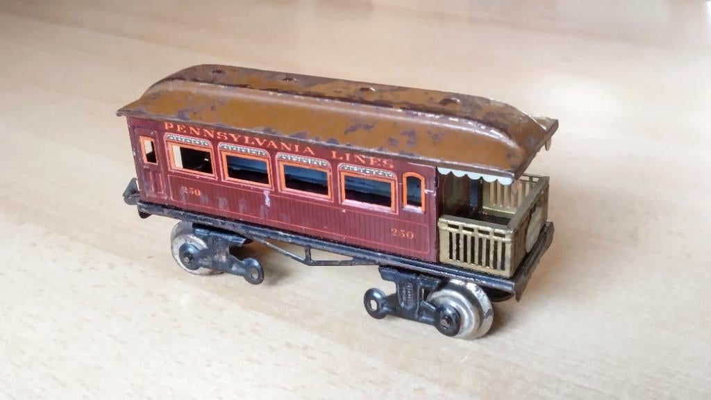 Antiek Bing spoor 0 rijtuig, Gebruikt, Gelijkstroom of Wisselstroom, Wagon, Ophalen
