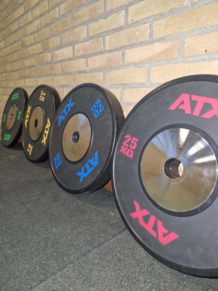 ATX Pro Olympic Bumper Plates (Black Edition) - 600kg, Sport en Fitness, Fitnessmaterialen, Nieuw, Halterschijven, Armen, Benen
