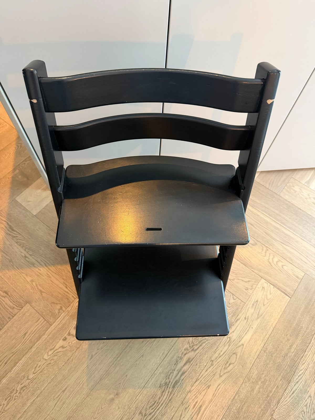 Trip Trap Stokke kinderstoel zwart, Ophalen, Gebruikt, Meegroeistoel