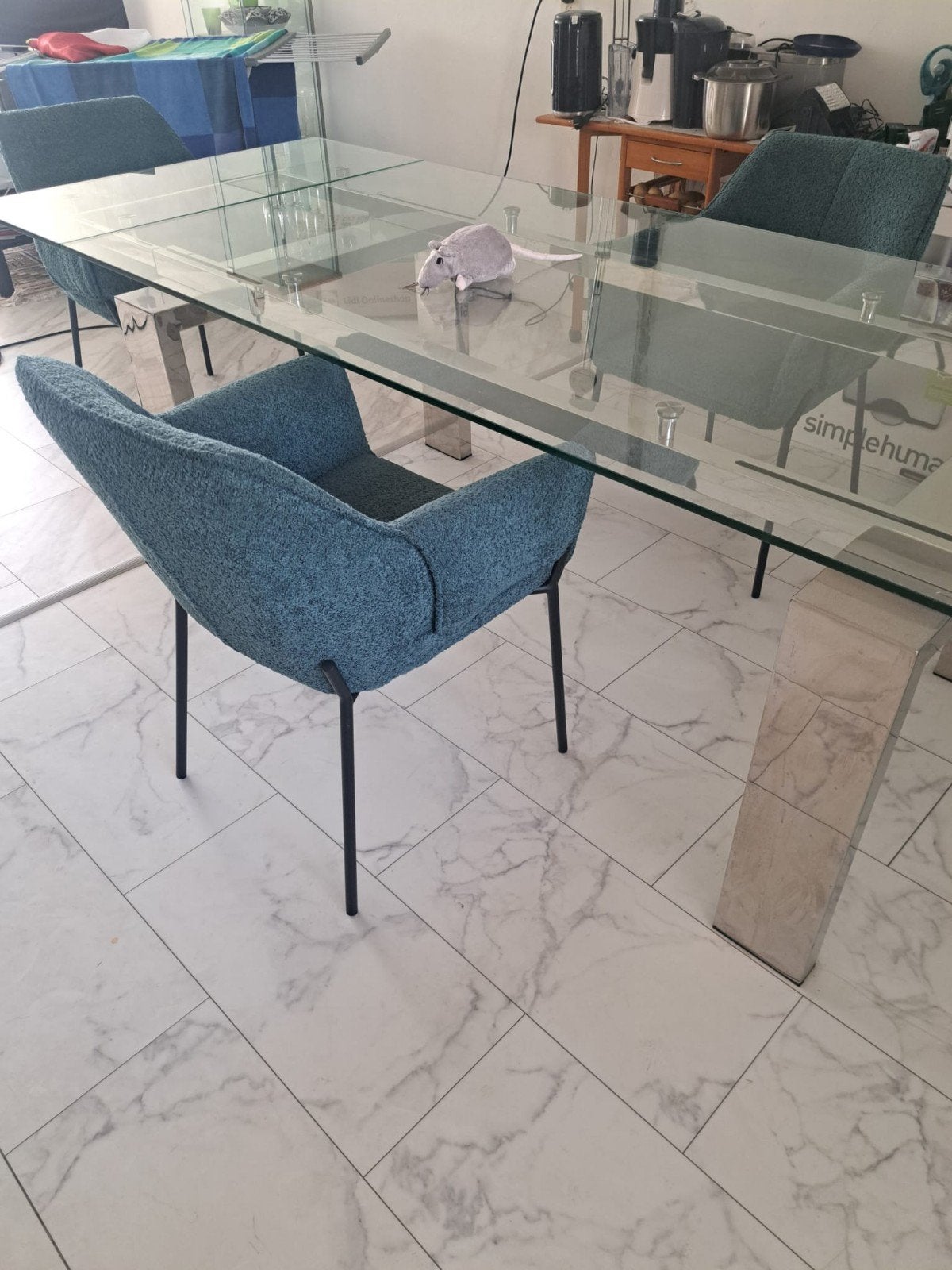 Uitschuifbare  Eetafel  Luban 4 tot 8 personen, Huis en Inrichting, Tafels | Eettafels, 200 cm of meer, Zo goed als nieuw, Glas