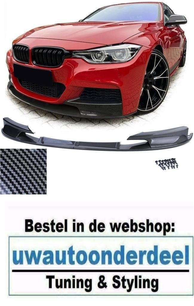 Spoiler Voorspoiler Carbon Look Voor Bmw 3 Serie F30 F31 M P, Verzenden, Automotive Parts, A.parts@hotmail.nl, Trasmolenlaan 12 3447 GZ Woerden