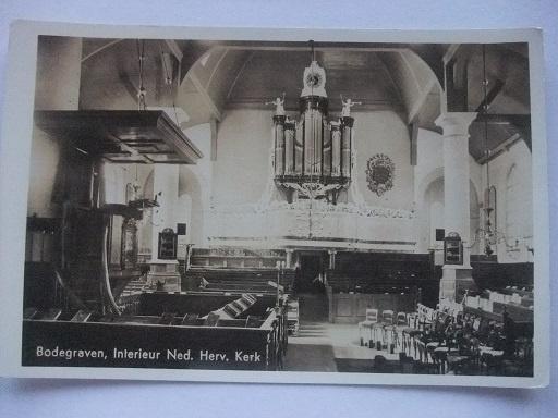 P218 Bodegraven - Interieur N.H. Kerk, Verzenden, 1940 tot 1960, Ongelopen, Zuid-Holland
