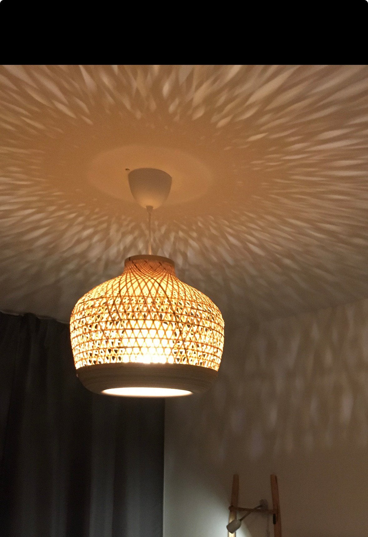 IKEA MISTERHULT Hanglampenkap Bamboe Handgemaakt 45 cm, Huis en Inrichting, Lampen | Lampenkappen, Bruin, Natuurlijk materiaal
