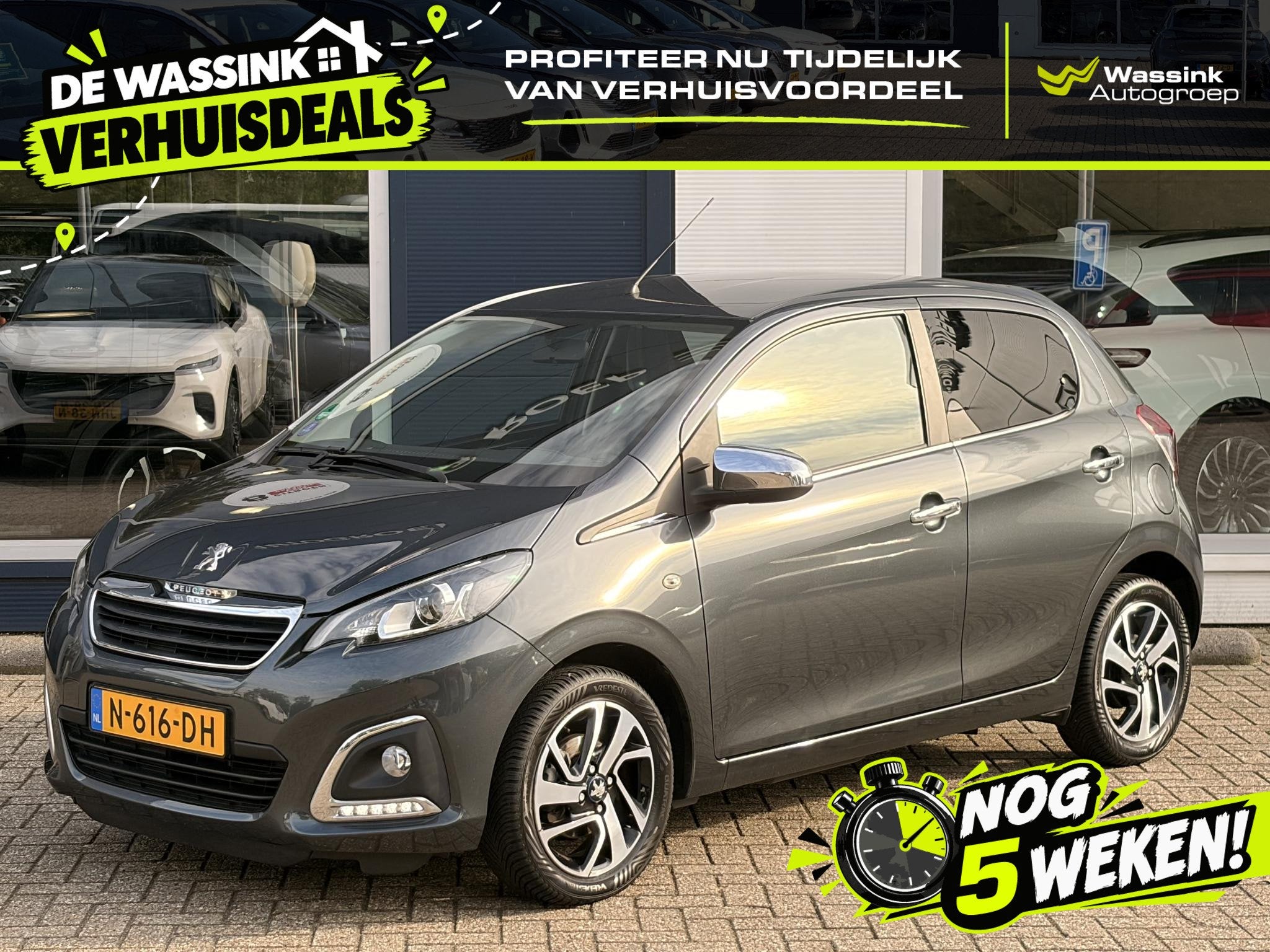 Peugeot 108 1.0 e-VTi Allure I Multimedia systeem I Camera, Voorwielaandrijving, Stof, Gebruikt, Euro 6