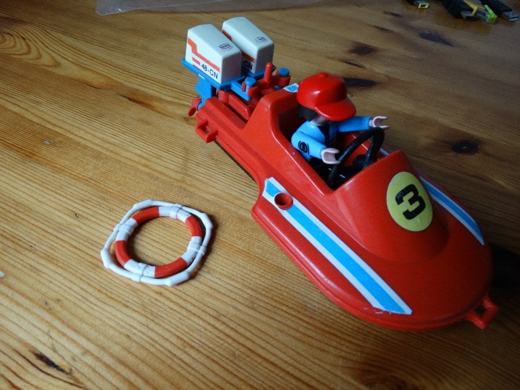 Playmobil reddingsboot, Ophalen of Verzenden, Gebruikt, Complete set, Boot/Schip