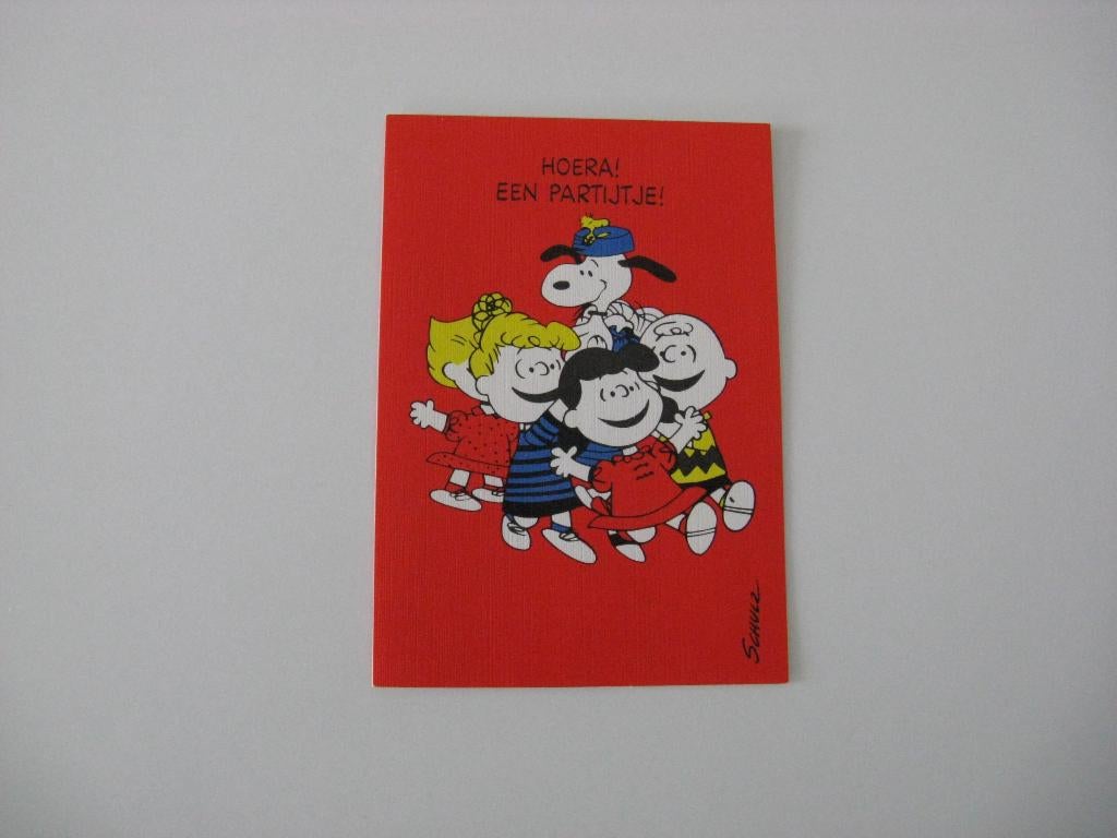1 Hoera een partijtje.Jongen met een hark en Gieter etc., Ophalen of Verzenden, 1960 tot 1980, Gelopen, Overige thema's