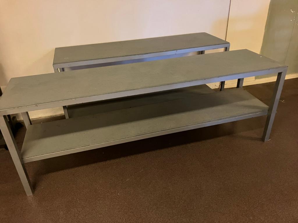 Presenteer tafel, etagere, werktafel, winkelstelling, Ophalen, Gebruikt, 150 tot 200 cm, Rechthoekig