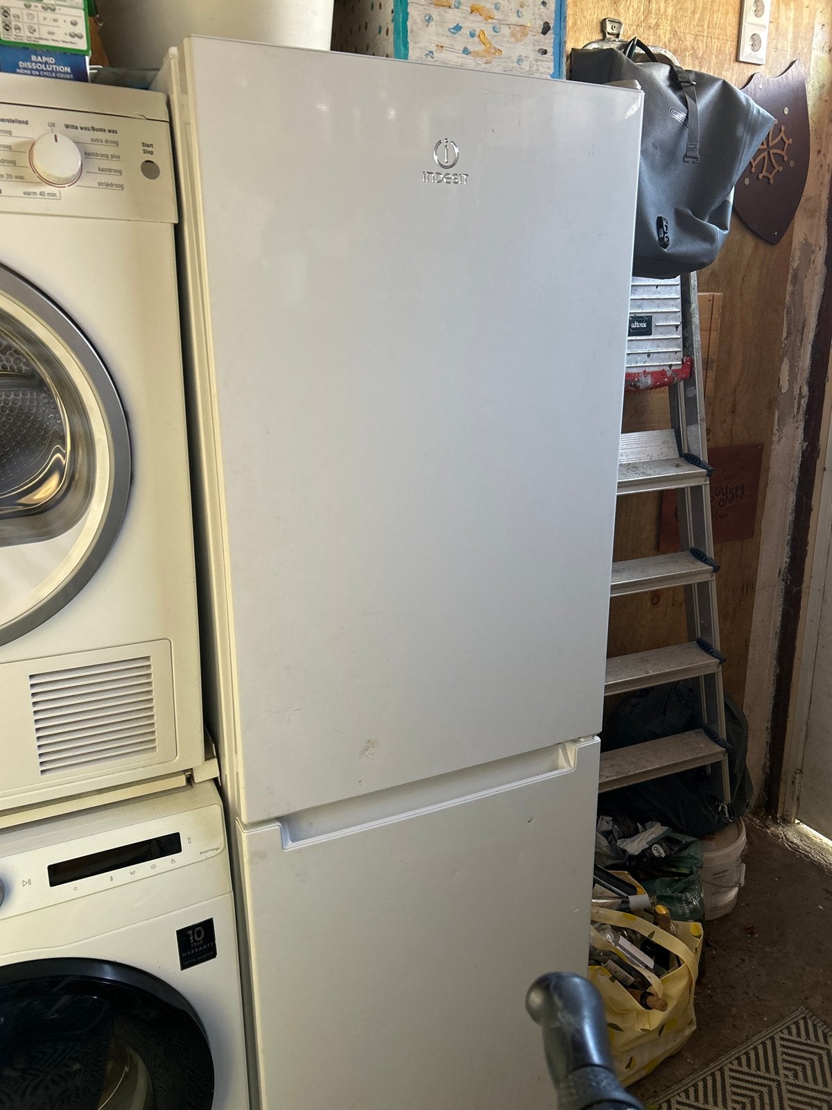Indesit Koelkast met vriesvak - Wit, Ophalen, Gebruikt, 200 liter of meer, 60 cm of meer
