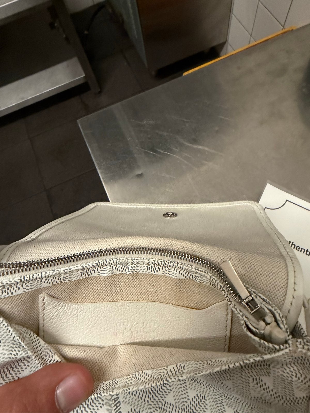 Vintage Goyard Portefeuille Clutch Wallet Crossbody Wit, Gebruikt, Schoudertasje, Wit, Ophalen of Verzenden