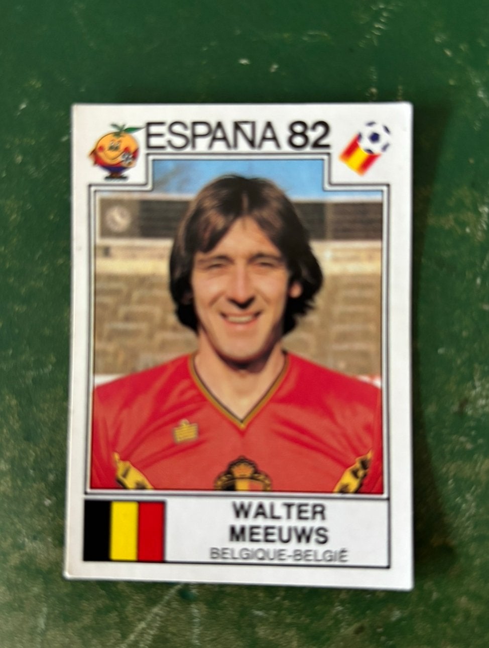 Panini plaatje Walter Meeuws Belgie WK 82, Ophalen of Verzenden