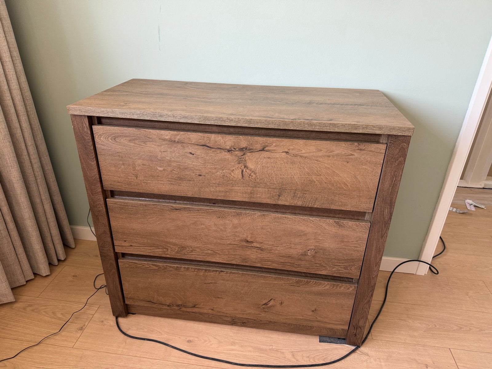 Ladekast met 3 laden - Houtlook, Ophalen, 50 tot 100 cm, Zo goed als nieuw, 3 of 4 laden