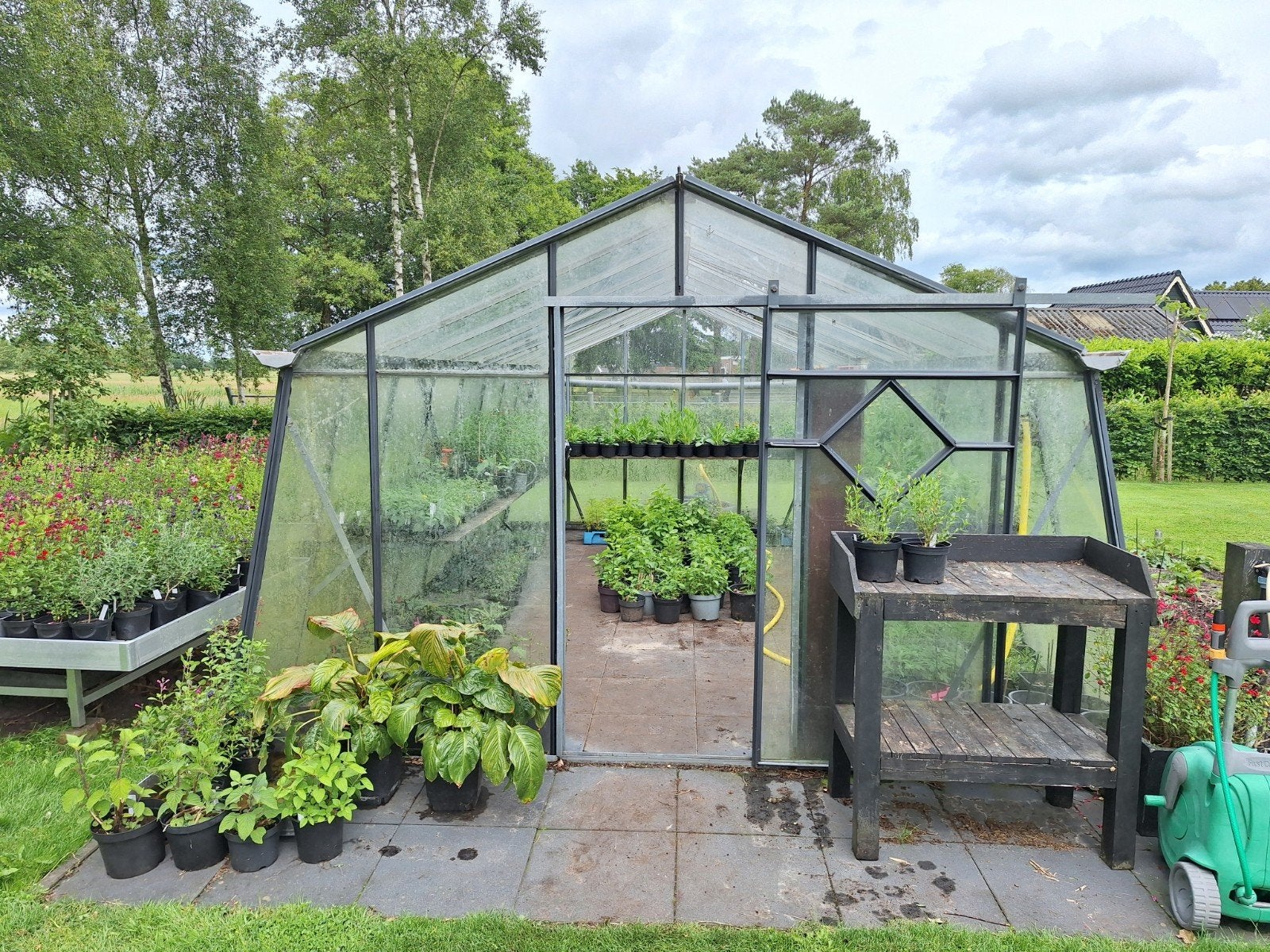 Mooie unieke ijzeren kas., Tuin en Terras, Kassen, Ophalen, Glas, Gebruikt, Aluminium