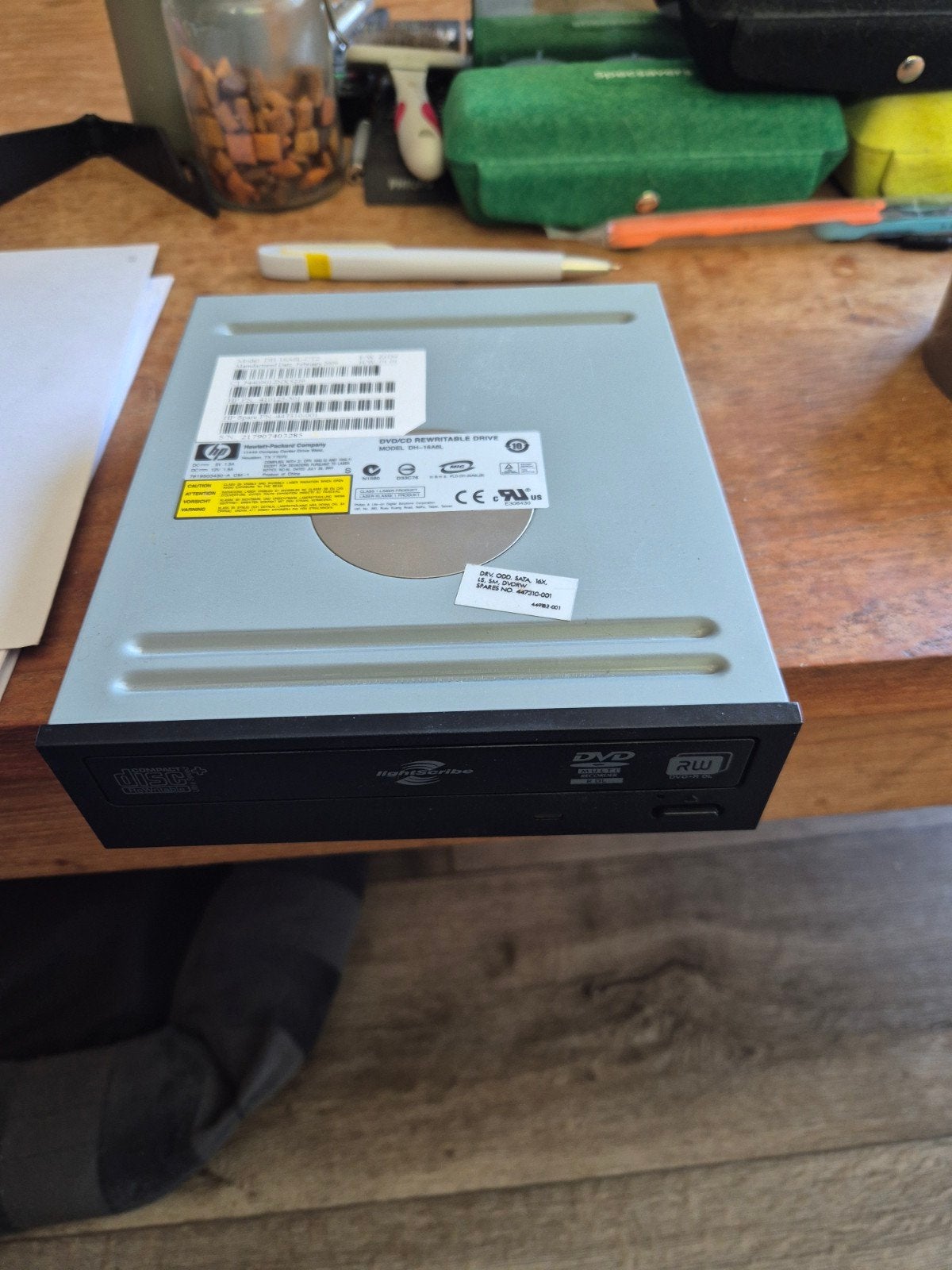 HP DVD/CD Rewritable Drive DH-16A6L - Intern, Computers en Software, Intern, Gebruikt, Dvd, Ophalen of Verzenden