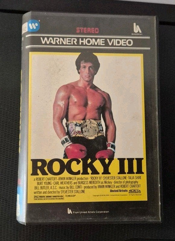 Ex-Rental VHS Rocky III (Videoband/Videotheek) Stallone, Nederlands ondertiteld, Ophalen of Verzenden, Actie en Avontuur, Vanaf 12 jaar