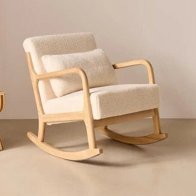 Nieuwe Schommelstoel Teddy fauteuil, Huis en Inrichting, Stoelen, Ophalen, Japandi deens, Wit, Nieuw