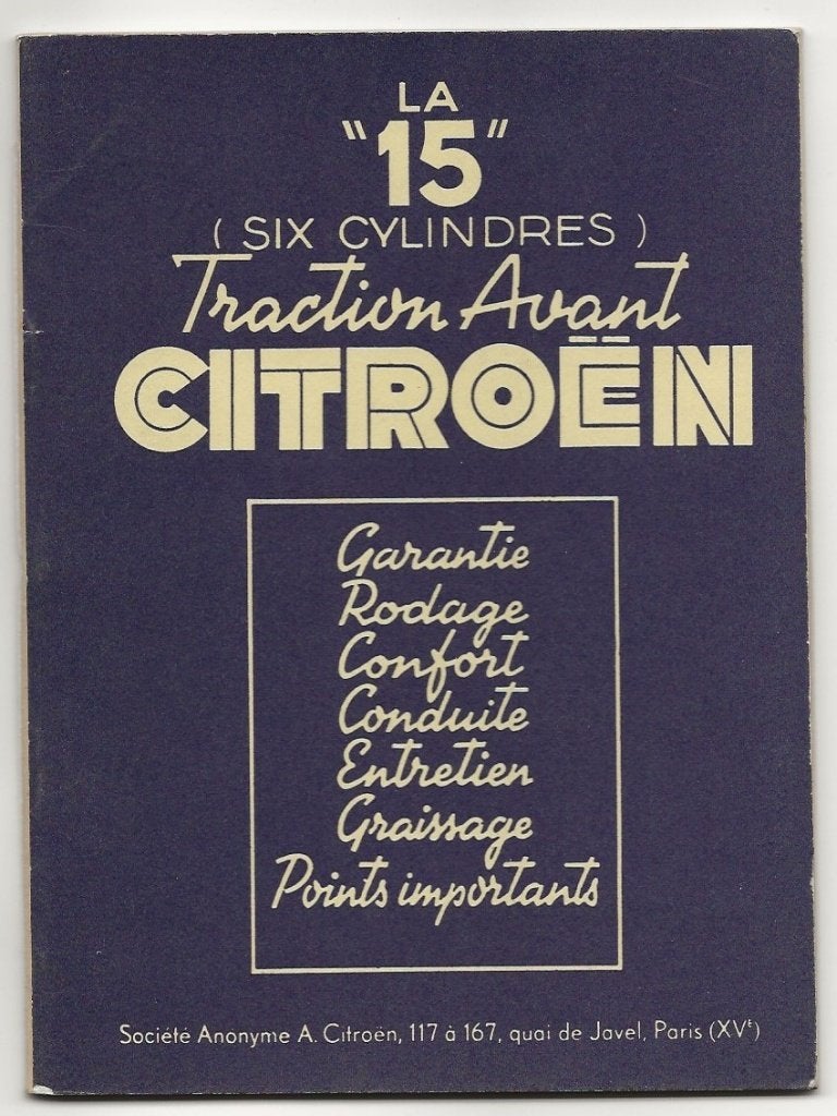 Citroen Traction Avant la 15 notice handleiding 1951 (A1417), Verzenden