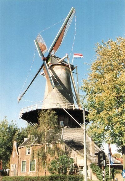 (ZH123) Ansichtkaart Delft molen De Roos 1993, Ophalen of Verzenden, 1980 tot heden, Ongelopen, Zuid-Holland