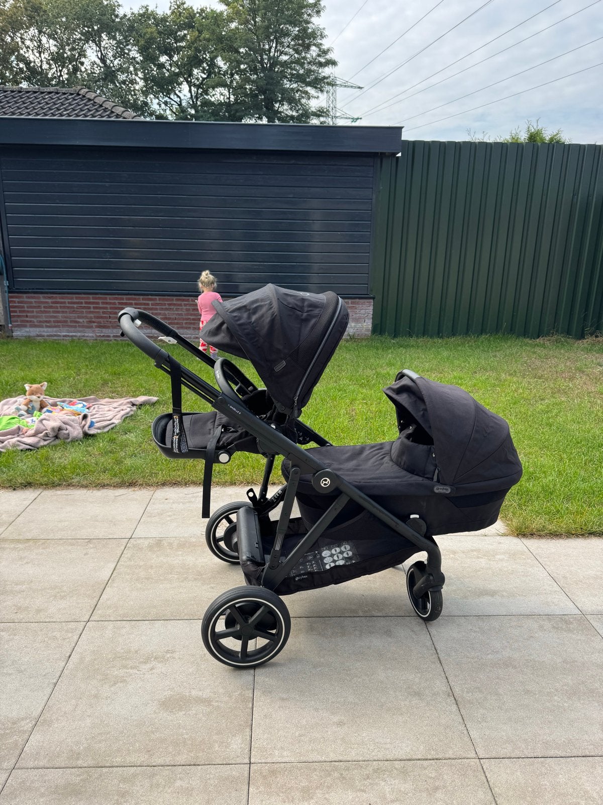 Cybex E-Gazelle S compleet Moon Black + accessoires, Duowagen, Zo goed als nieuw, Combiwagen, Ophalen