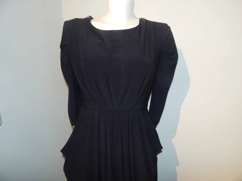 Joseph Ribkoff zwarte stretch jurk apart model pof mouwM, Kleding | Dames, Maat 38/40 (M), Verzenden, Zwart, Joseph Ribkoff