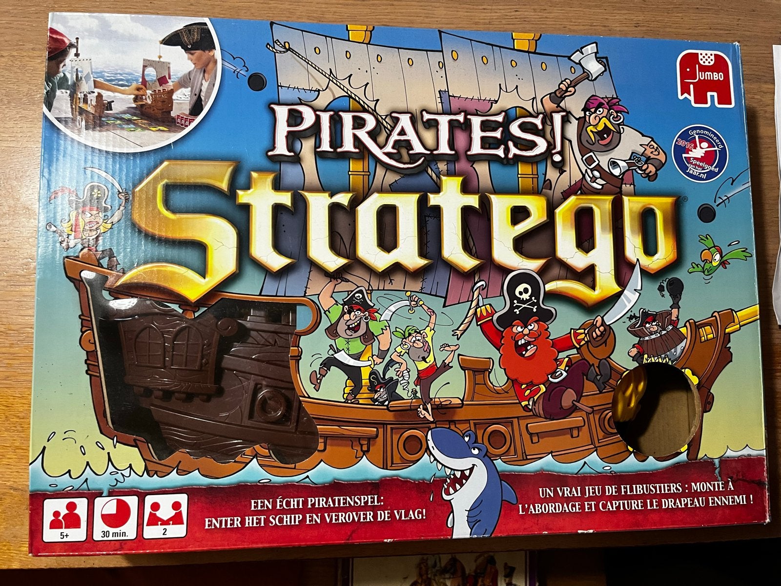Stratego Pirates! met piratenboot - Jumbo bordspel, Een of twee spelers, Ophalen of Verzenden, Gebruikt
