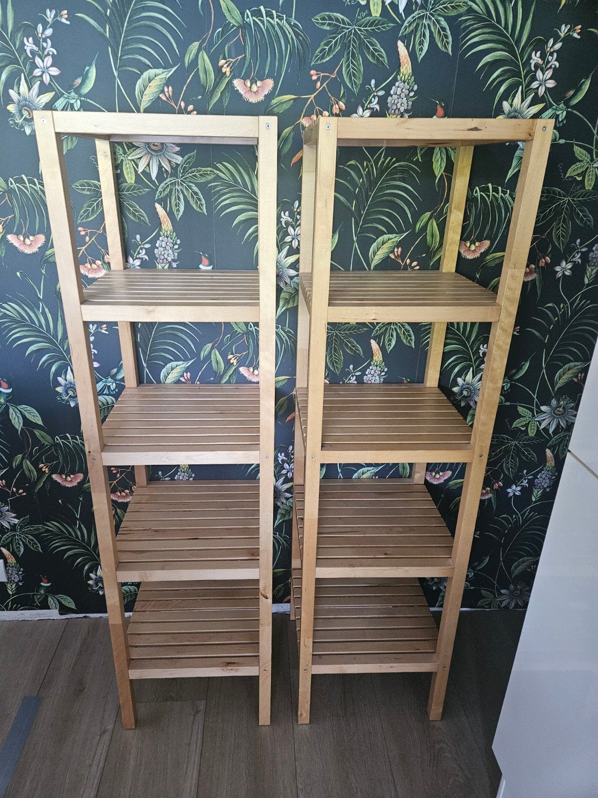 Twee houten stellingkasten, 37x37x139 cm, Ophalen, Zo goed als nieuw