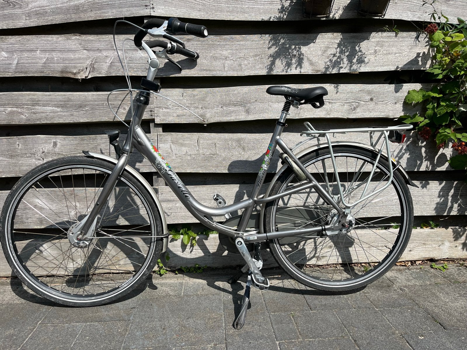 Gazelle Bloom moederfiets met Bobike voorzitje, Ophalen, Dubbele standaard, Gazelle, 53 tot 56 cm