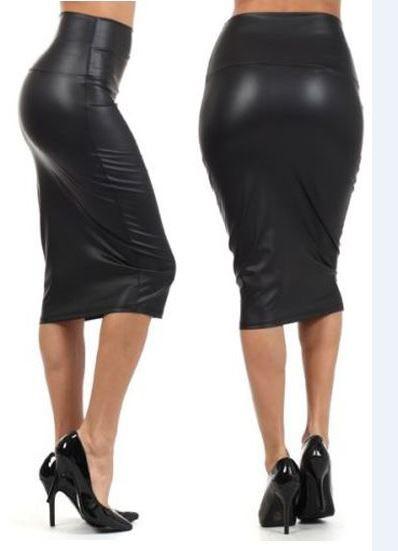 R3 lange zwart en rode kunstleren rok, maat XL tot 3XL..., Zwart, Maat 46/48 (XL) of groter, Nieuw, Ophalen of Verzenden
