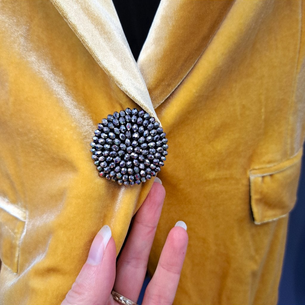 Nikkie blazer mosterdgeel/ goud fluweel maat XXS-164 50076, Kleding | Dames, ., Geel, Nikkie, Ophalen of Verzenden