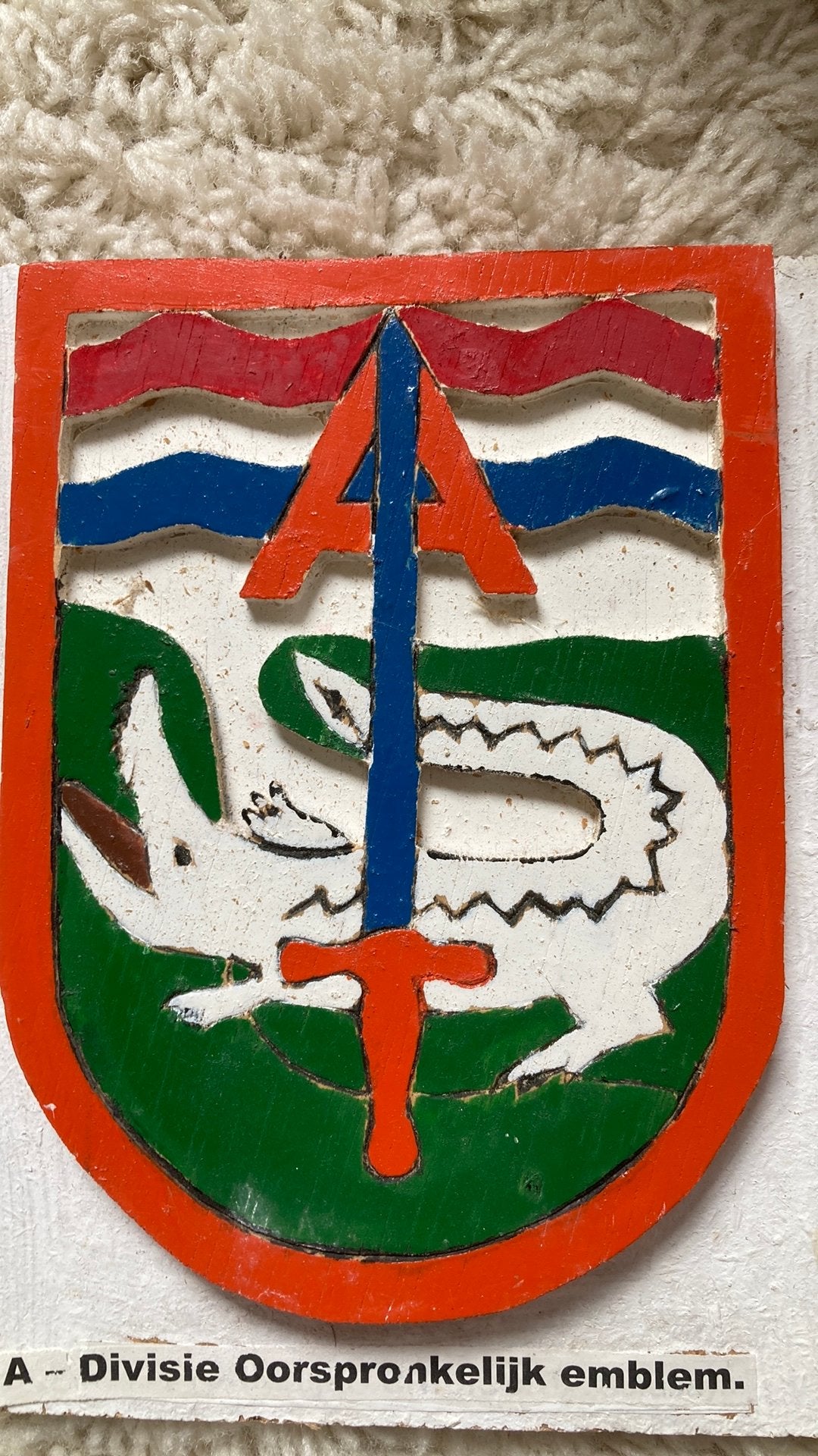 KNIL A-Divisie, Ophalen of Verzenden, Landmacht, Nederland, Embleem of Badge