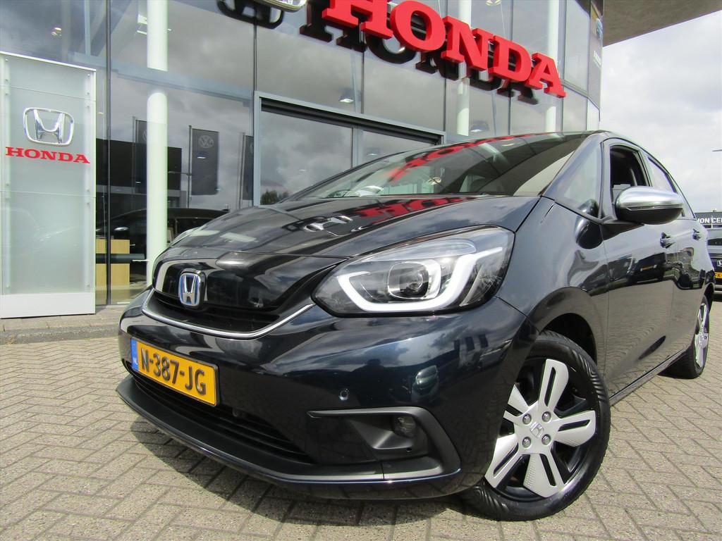 Honda Jazz 1.5 i-MMD 109pk Hybrid CVT Executive, Trekhaak, A, Automaat, Blauw, Leder en Stof, Elektronische parkeerrem