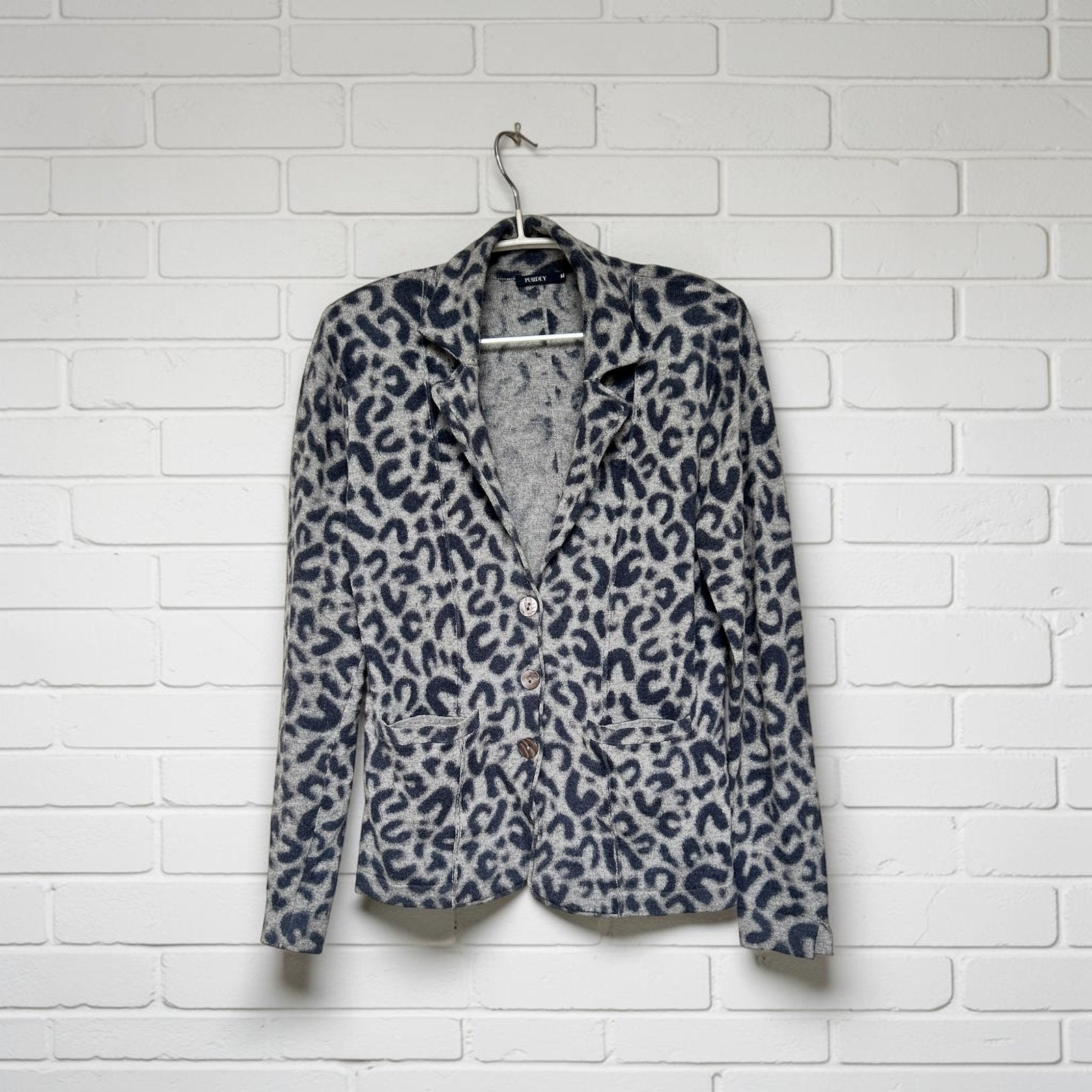 Purdey Blazer Maat M Grijs Zwart Panter Print Sweater Style, Maat 38/40 (M), P, Verzenden, P