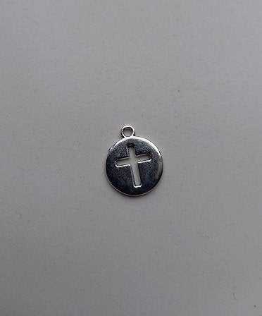 Kettinghanger rond waarin kruisje  , Sieraden, Tassen en Uiterlijk, Kettinghangers, Overige materialen, Verzenden, Nieuw, Kruis of Symbool