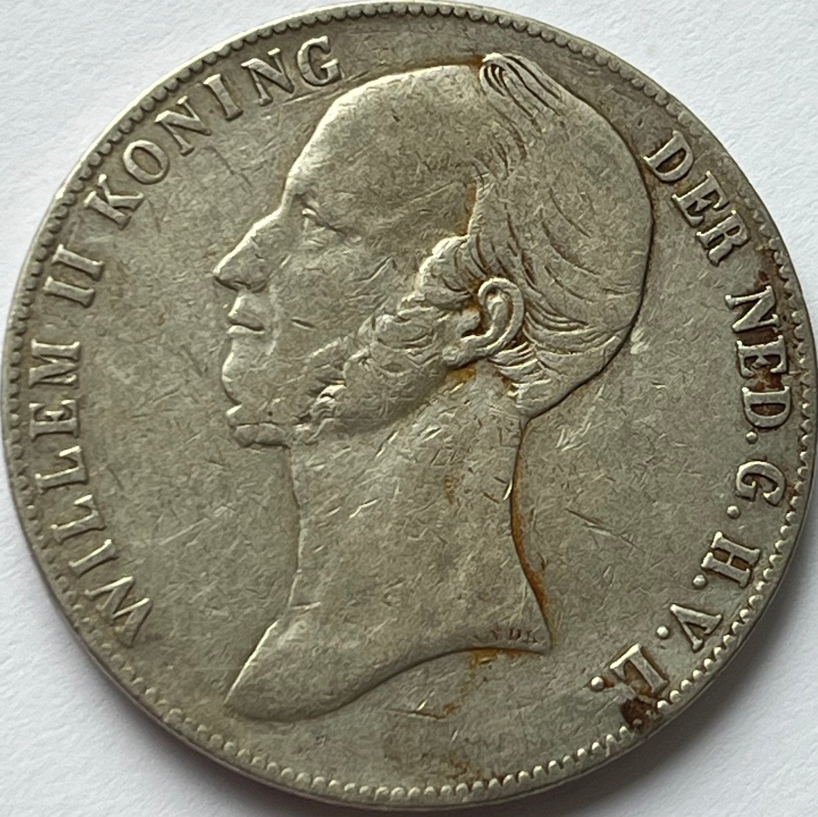 Zilveren rijksdaalder 1845, Zilver, Ophalen of Verzenden, Losse munt, 2½ gulden