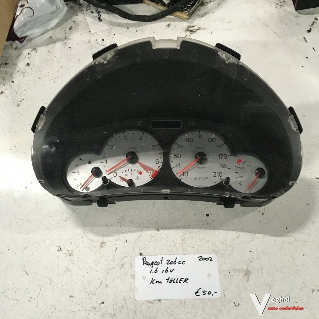 Peugeot 206 CC 2002   1.6 16v   Km Tellerklok, Auto-onderdelen, Gebruikt, -, -, Ophalen of Verzenden
