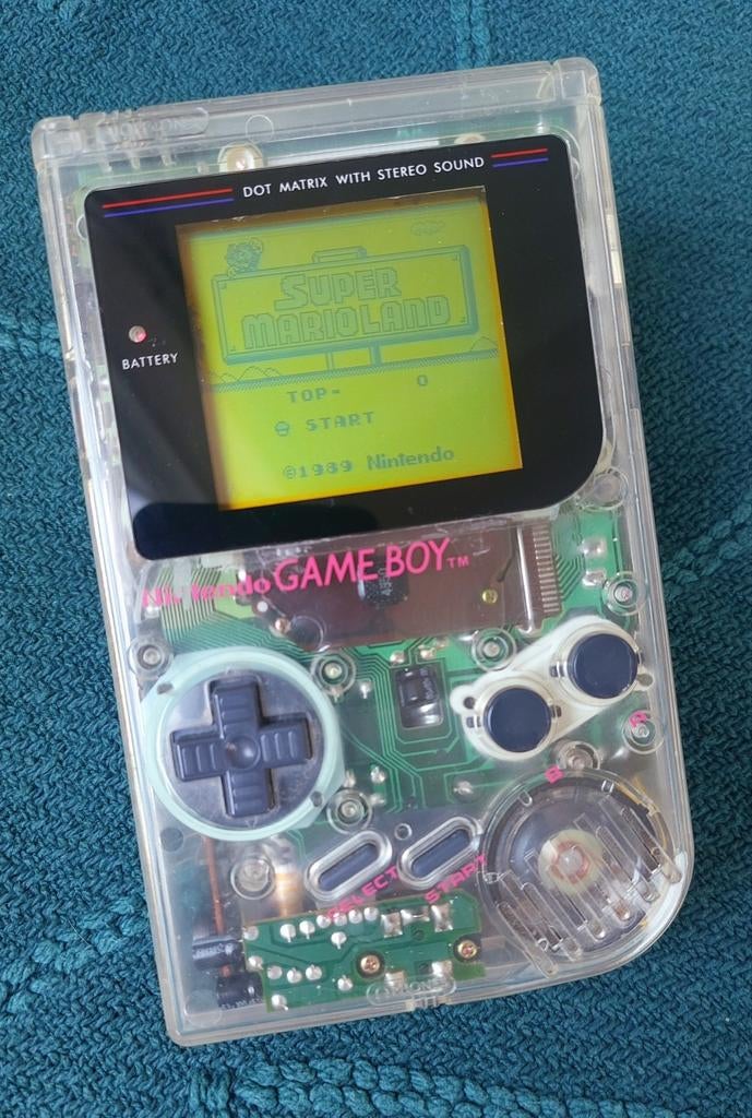 Gameboy Classic Transparant met Supermarioland, Spelcomputers en Games, Spelcomputers | Nintendo Game Boy, Ophalen of Verzenden