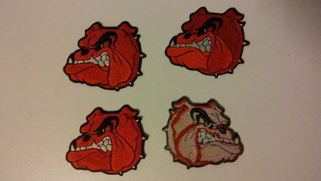 Boze bulldog bull rood logo patch vintage hond dog Pitbull, Verzenden, Nieuw