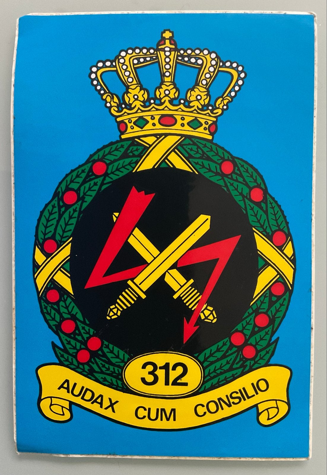Militair embleem 312 Audax Cum Consilio, Verzenden, Overige soorten, Overige gebieden, Embleem of Badge