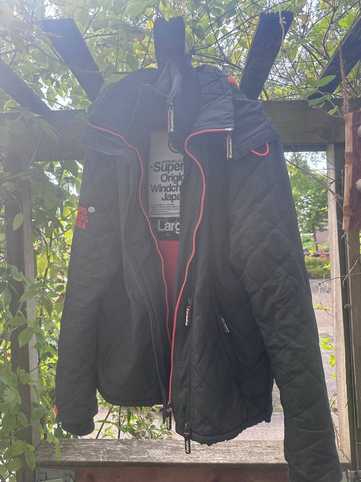 Superdry Windcheater Heren/Jongens Jack - Maat L, Ophalen, Gedragen, Maat 52/54 (L), Zwart