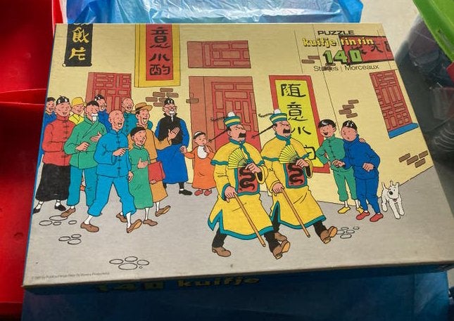 Vintage Kuifje Puzzel  140 Stukjes, Verzamelen, Stripfiguren, Ophalen of Verzenden, Kuifje, Zo goed als nieuw