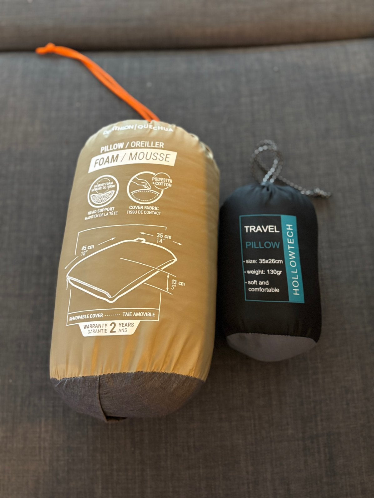 Set van 2 travel/camping pillows, Ophalen of Verzenden, Zo goed als nieuw