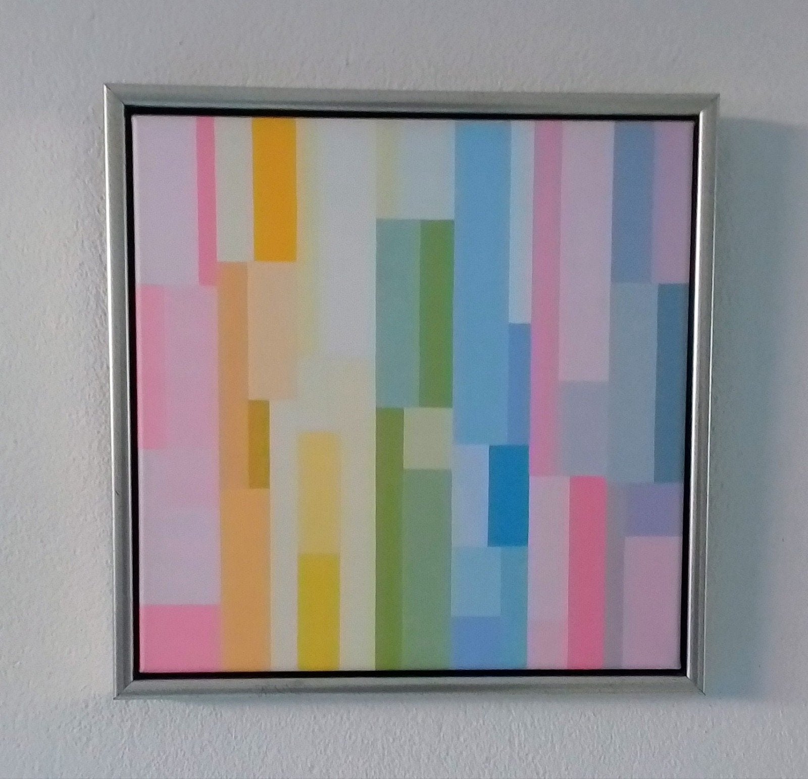 Modern Abstract Kunstwerk - Kleurrijke Geometrische Vormen, Abstract, Ophalen of Verzenden, Print, Overige materialen