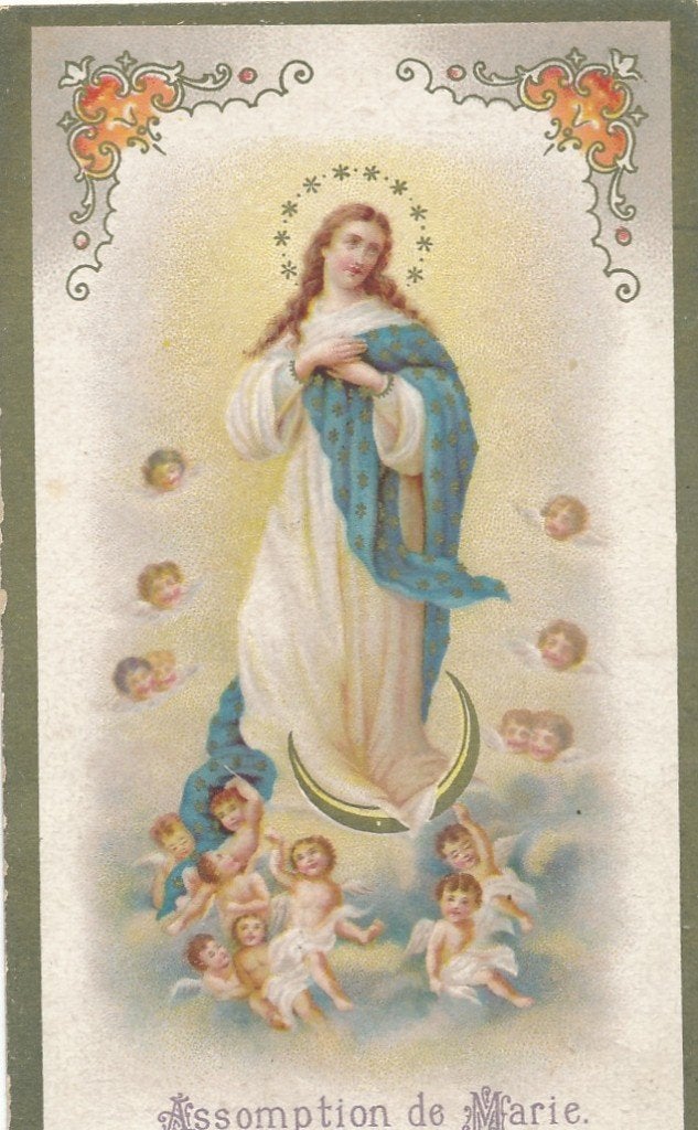 Devotie prentje Maria ten Hemelopneming, Ophalen of Verzenden, Zo goed als nieuw, Kaart of Prent, Christendom | Katholiek